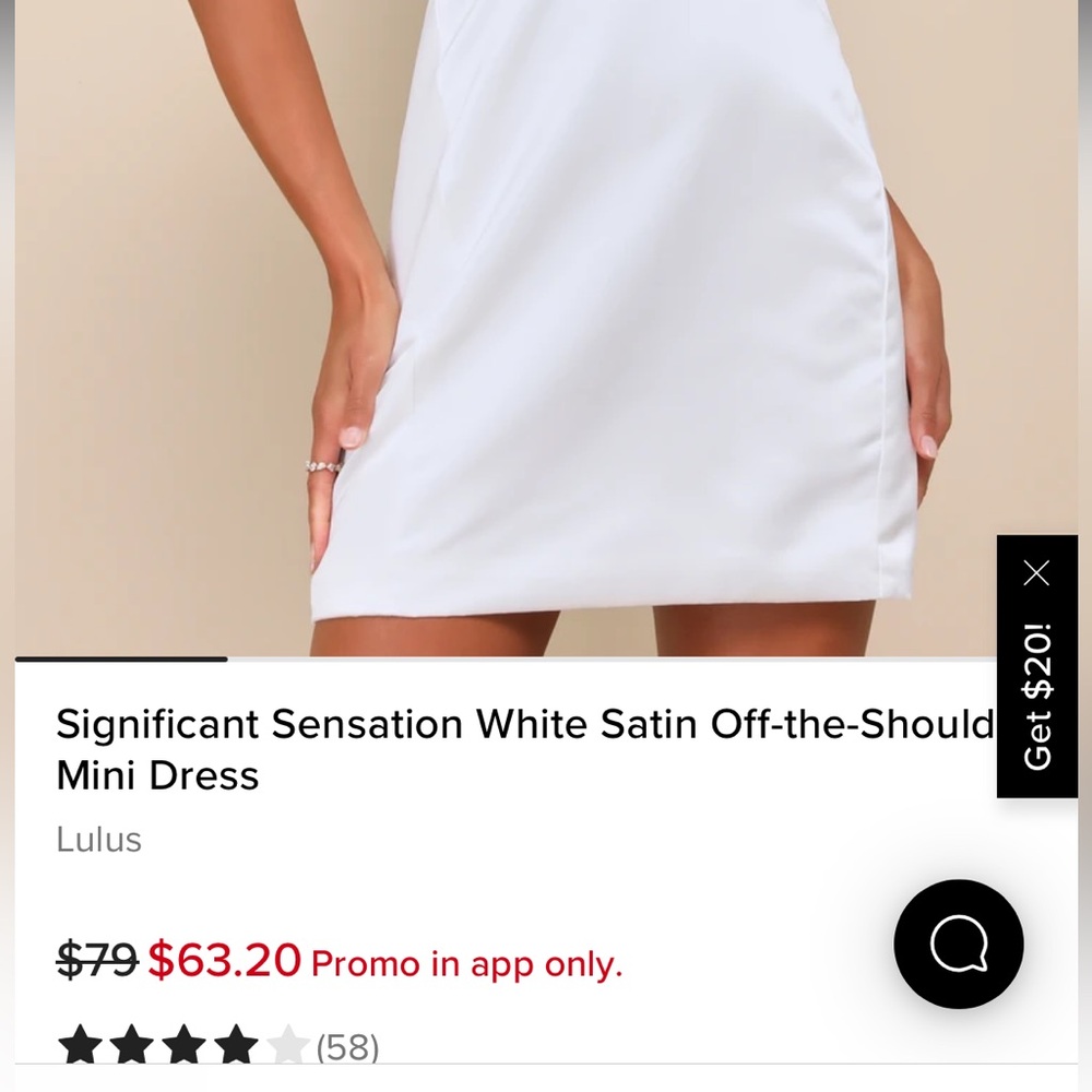 Lulu's White Satin Off-the-Shoulder Mini Dress